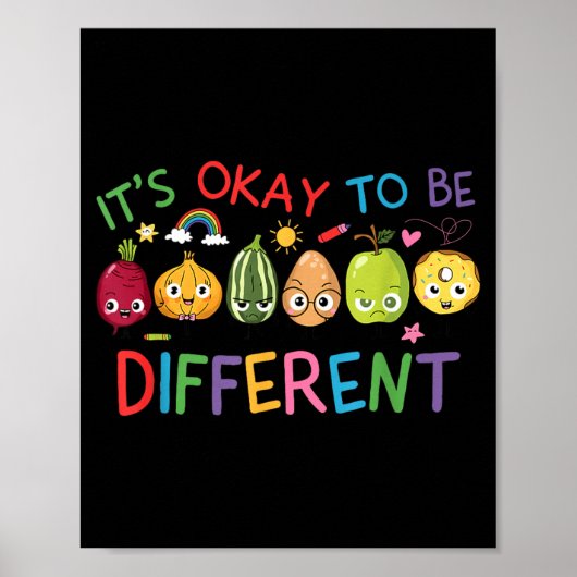Lustig Anders zu sein ist okay Lehrer Autismus-Bew Poster (Vorne)