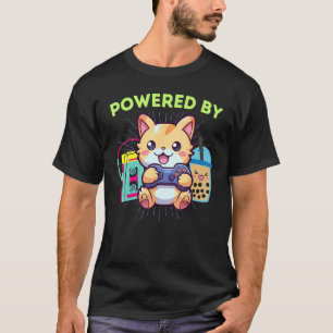 Lustig angetrieben von Gamer Katze Boba Gaming & D T-Shirt