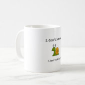 Lustig, Arbeit, Zitat, Kaffeetasse (Vorderseite Links)