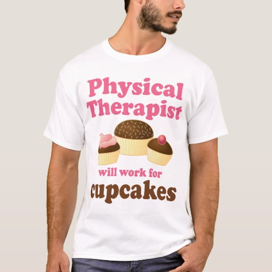 Lustig arbeitet für Kuchen-körperlichen T-Shirt (Vorderseite)