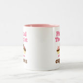 Lustig arbeitet für Kuchen-körperlichen Zweifarbige Tasse (Mittel)