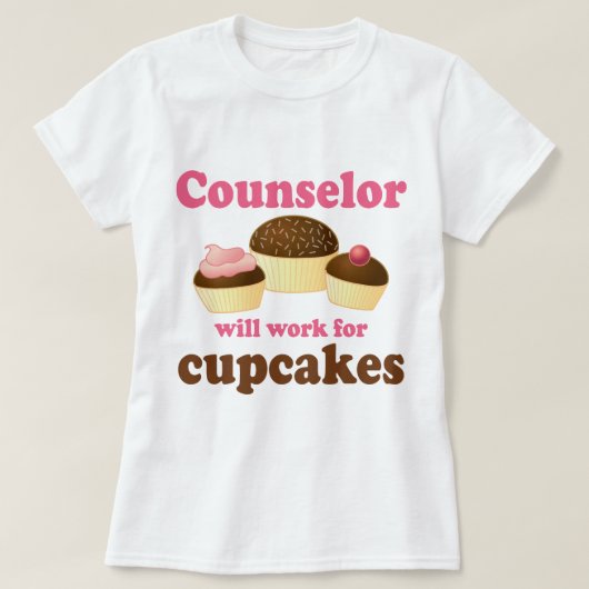 Lustig arbeitet für Kuchen-Ratgeber T-Shirt (Design vorne)