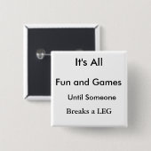 lustig, Bein, erhalten Sie gut Button (Vorne & Hinten)