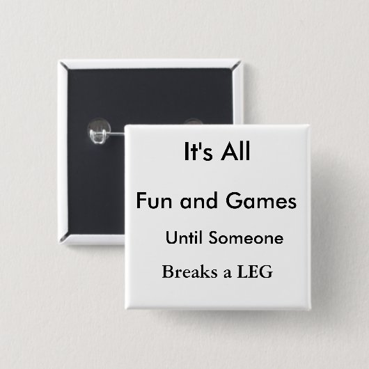 lustig, Bein, erhalten Sie gut Button (Vorne & Hinten)