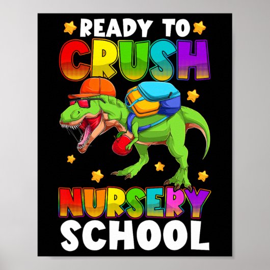 Lustig Bereit zu zermalmen Kinderzimmer T Rex Erst Poster (Vorne)