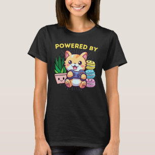 Lustig Betrieben Von Gamer-Katze Pflanzen Makronen T-Shirt