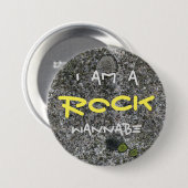 Lustig bin ich ein Felsen-Möchtegern-Grau-Granit Button (Vorne & Hinten)