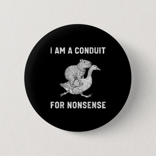 Lustig bin ich ein Kanal für Unsinn Capybara Gans Button (Vorderseite)