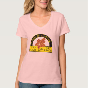 Lustig bleibe Sie, essen Speck-Shirt ruhig T-Shirt
