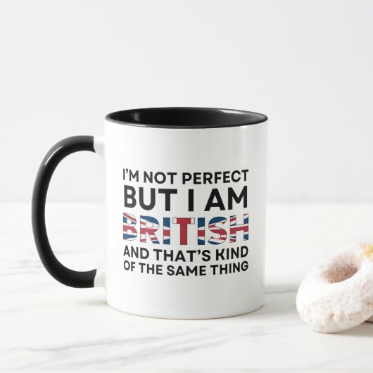 Lustig Britisch Tasse (Mit Donut)