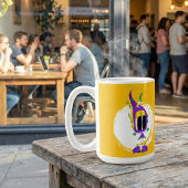 Lustig, bunt, ausgefallen, Cartoonfigur Kaffeetasse