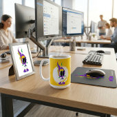 Lustig, bunt, ausgefallen, Cartoonfigur Kaffeetasse