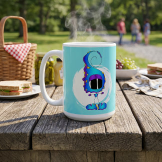 Lustig, Bunt, Eigenartig, Cartoon-Charakter Kaffeetasse