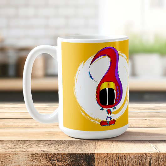 Lustig, bunt, eigenartig, Cartoon-Charakter Kaffeetasse