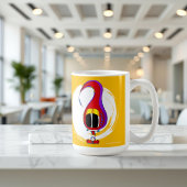 Lustig, bunt, eigenartig, Cartoon-Charakter Kaffeetasse