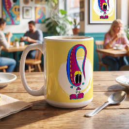 Lustig, Bunt, Eigenartig, Cartoon-Charakter Kaffeetasse