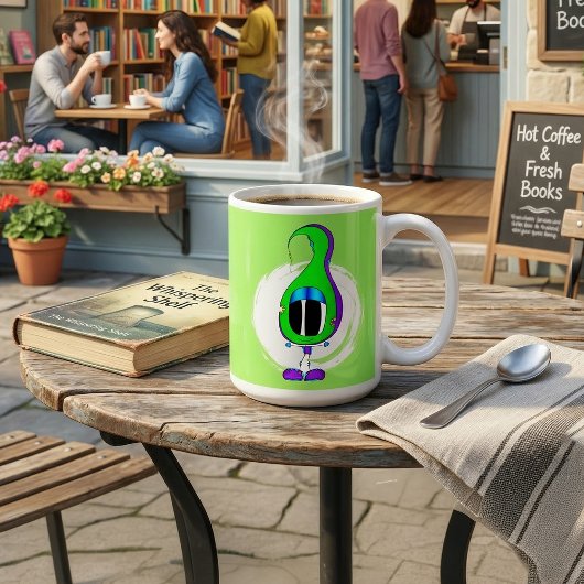 Lustig, Bunt, Eigenartig, Cartoonfigur Kaffeetasse