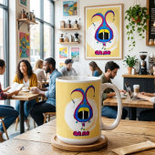 Lustig, Bunt, Eigenwillig, Cartoonfigur Kaffeetasse