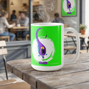 Lustig, Bunt, Skurril, Cartoonfigur Kaffeetasse