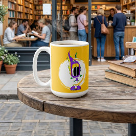 Lustig, Bunt, Skurril, Cartoonfigur Kaffeetasse