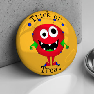 Lustig, Cartoon-Monster, Halloween "Süßes oder Sau Button