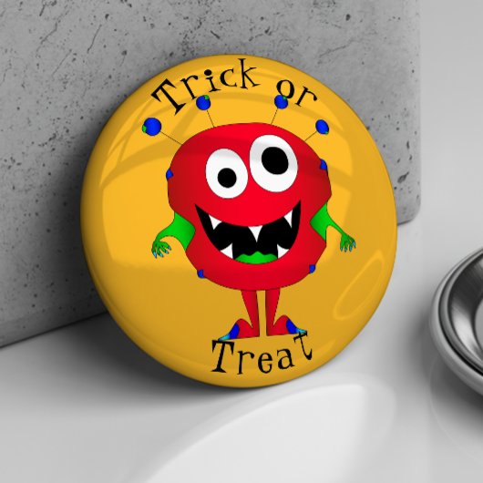 Lustig, Cartoon-Monster, Halloween "Süßes oder Sau Button