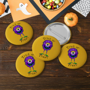 Lustig, Cartoon-Monster, Halloween "Süßes oder Sau Button
