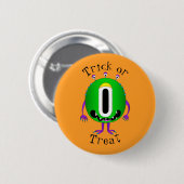 Lustig, Cartoon-Monster, Halloween "Süßes oder Sau Button (Vorne & Hinten)