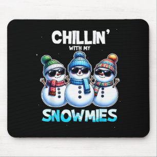 Lustig chillen mit meinen Schneemännerchen Weihnac Mousepad