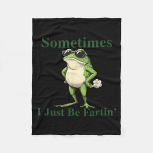 Lustig Cooler Frosch Grafik Manchmal bin ich einfa Fleecedecke