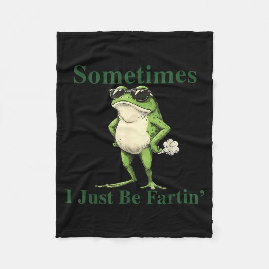 Lustig Cooler Frosch Grafik Manchmal bin ich einfa Fleecedecke (Vorderseite)