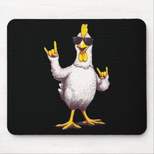 Lustig Cooles Huhn Rock On Geflügel Tierliebhaber Mousepad