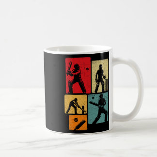 Lustig Cricket Spielen Vintage Cricket Spieler Män Kaffeetasse
