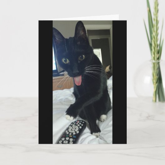 lustig Dankeschön, dass eine Katze entfernt verste Dankeskarte (Vorderseite)