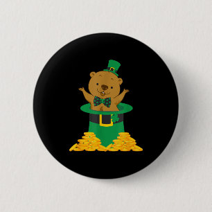 Lustig Das Murmeltier ist an St. Patrick's Day glü Button