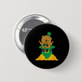 Lustig Das Murmeltier ist an St. Patrick's Day glü Button (Vorne & Hinten)