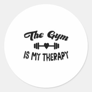 Lustig Der Fitnessstudio Ist Meine Therapie Motiva Runder Aufkleber