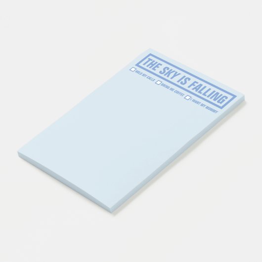 Lustig "der Himmel ist fallendes" 4" x6 " Post-it Klebezettel (angewinkelt)