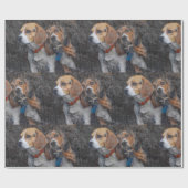 Lustig der schmutzige Sturm-Tür-Beagle Geschenkpapier (Flach)