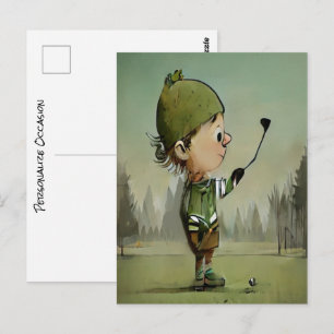 Lustig, dich auf dem Golfplatz zu treffen. Vier Fe Postkarte