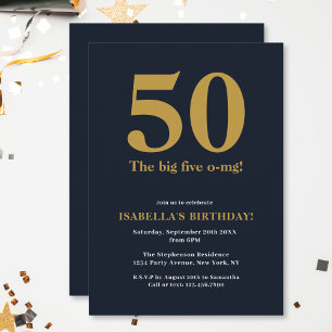 Lustig Die großen fünf O-MG Humorvoller Geburtstag Einladung