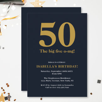 Lustig Die großen fünf O-MG Humorvoller Geburtstag Einladung