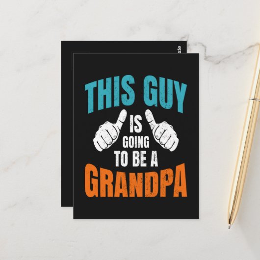 Lustig dieser Typ wird ein Opa Postkarte (Vorderseite/Rückseite Beispiel)