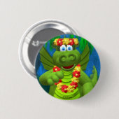 Lustig Drache-Party-Spaß Button (Vorne & Hinten)