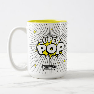 Lustig Einfach SUPER POP! Popcorn Wortspiel   Zweifarbige Tasse