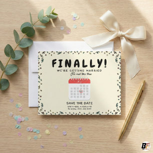 Lustig Endlich Heirat Verlobung Verschoben Save The Date