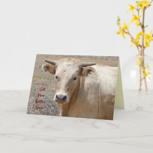 Lustig erhalten Sie Brunnen - niedliche weiße Kuh Karte (Gelbe Blume)