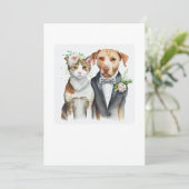 lustig ernst: Katzen- und Hundefutter, Aquarell Einladung (Stehend Vorderseite)