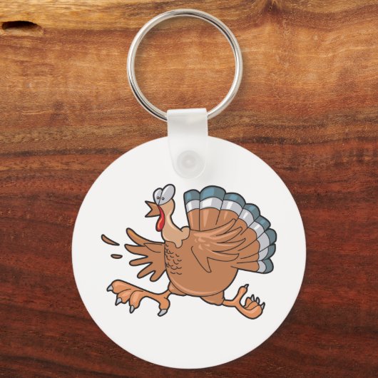 lustig erschreckter Truthahn Schlüsselanhänger (Vorderseite)