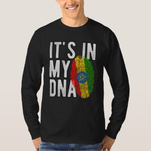 Lustig, es ist in meiner DNA Äthiopien-Flagge Fing T-Shirt